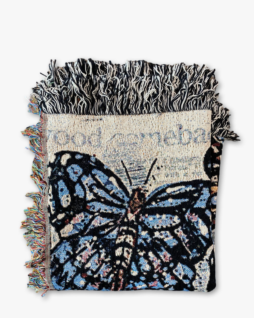 Butterfly Blue Woven Blanket - Heather Freitas - fine art home deccor