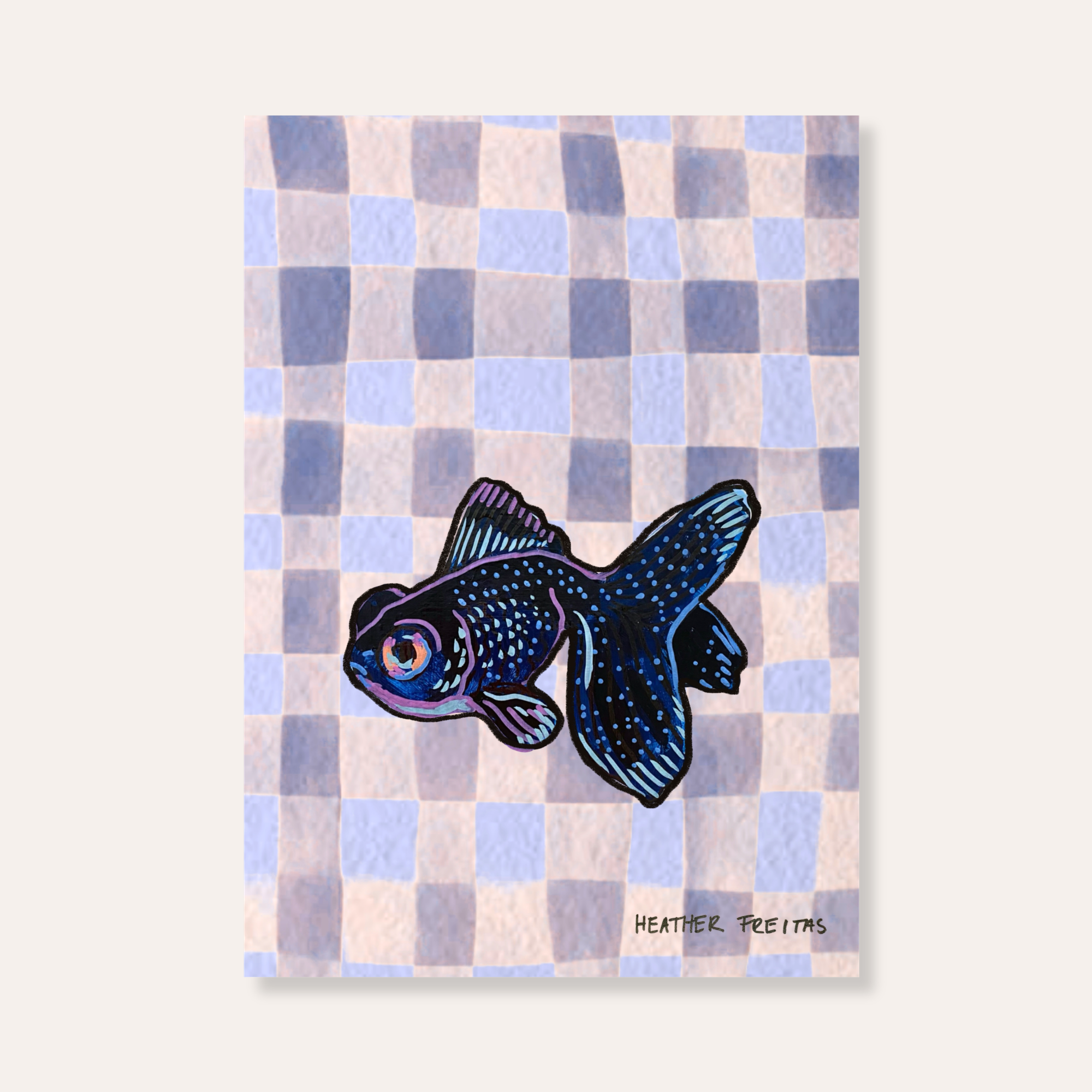 Black Moor Goldfish Mini Fine Art Print