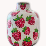 Strawberry Fields Hand Painted Dry Vase