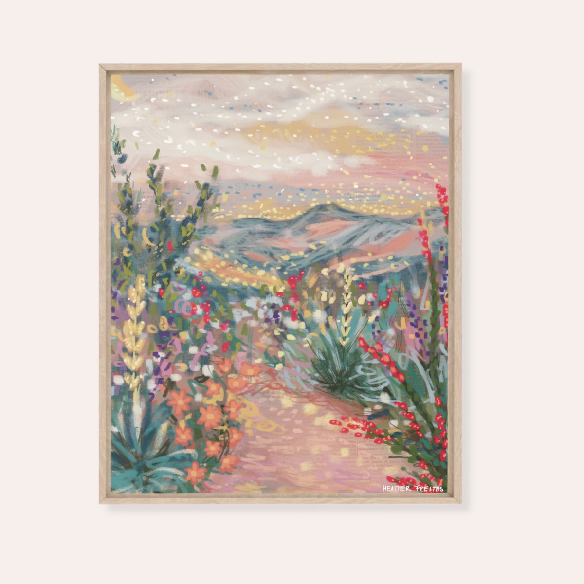 Pastel Desert Framed Fine Art Canvas Print