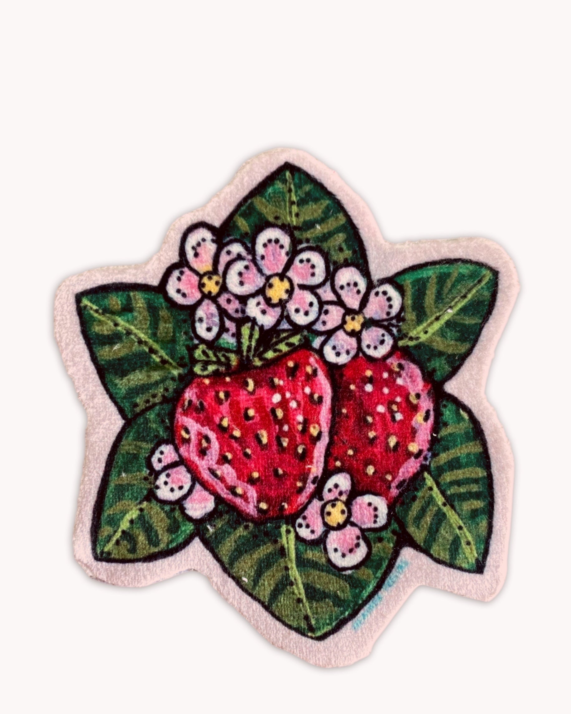 Strawberries - Sew On Velveteen Patch