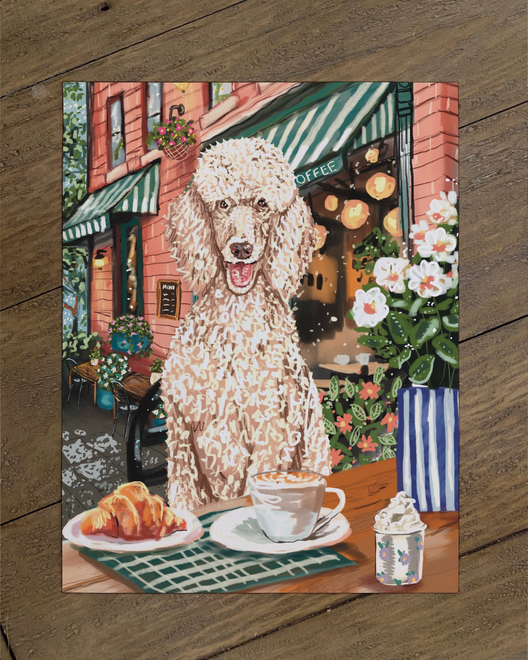Standard Poodle - Build Your Own Dining Dog Paper Print