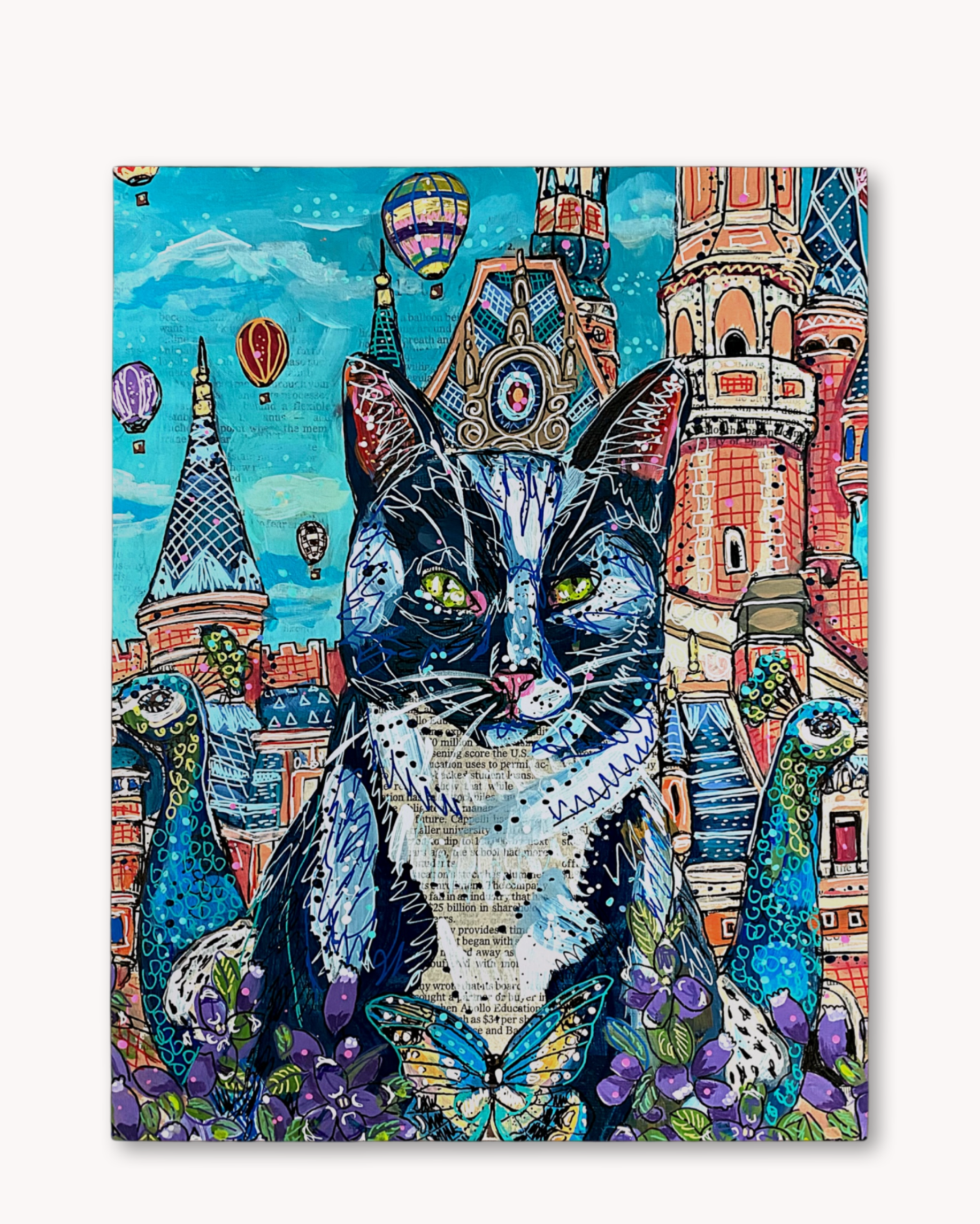 Sky Castle Cat - Economy Print