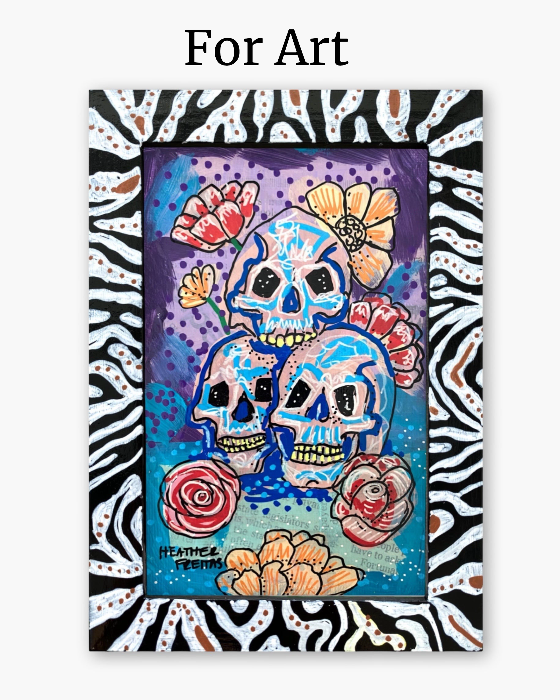 Zebra ( Hand Painted Frame 4x6 inch)