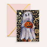 Gold Glam Ghost Fine Art Greeting Card