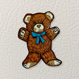 Teddy Bear With Blue Bow Magnet ( Die-Cut )