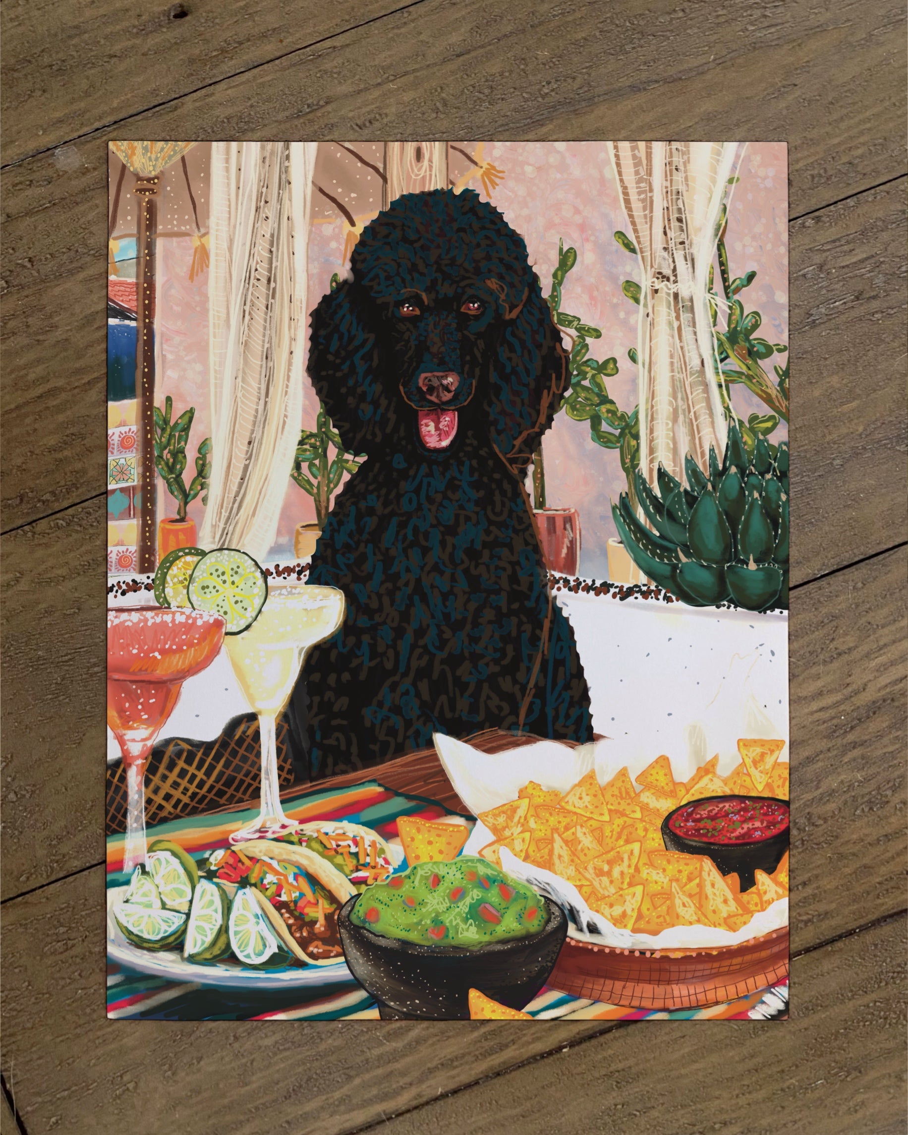 Standard Poodle - Build Your Own Dining Dog Paper Print