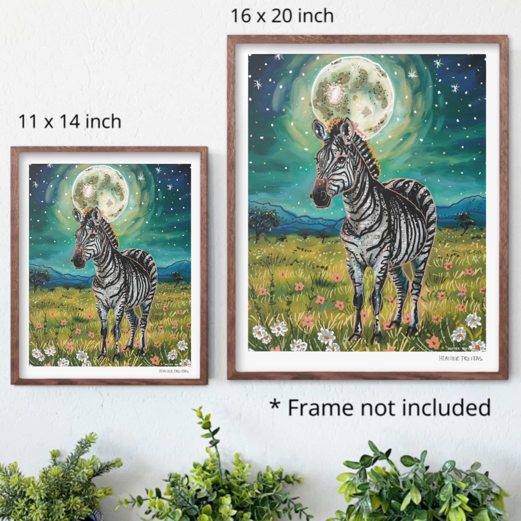 Floral Zebra Fine Art Print