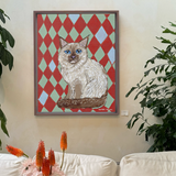 Birman Cat Framed Fine Art Canvas Print