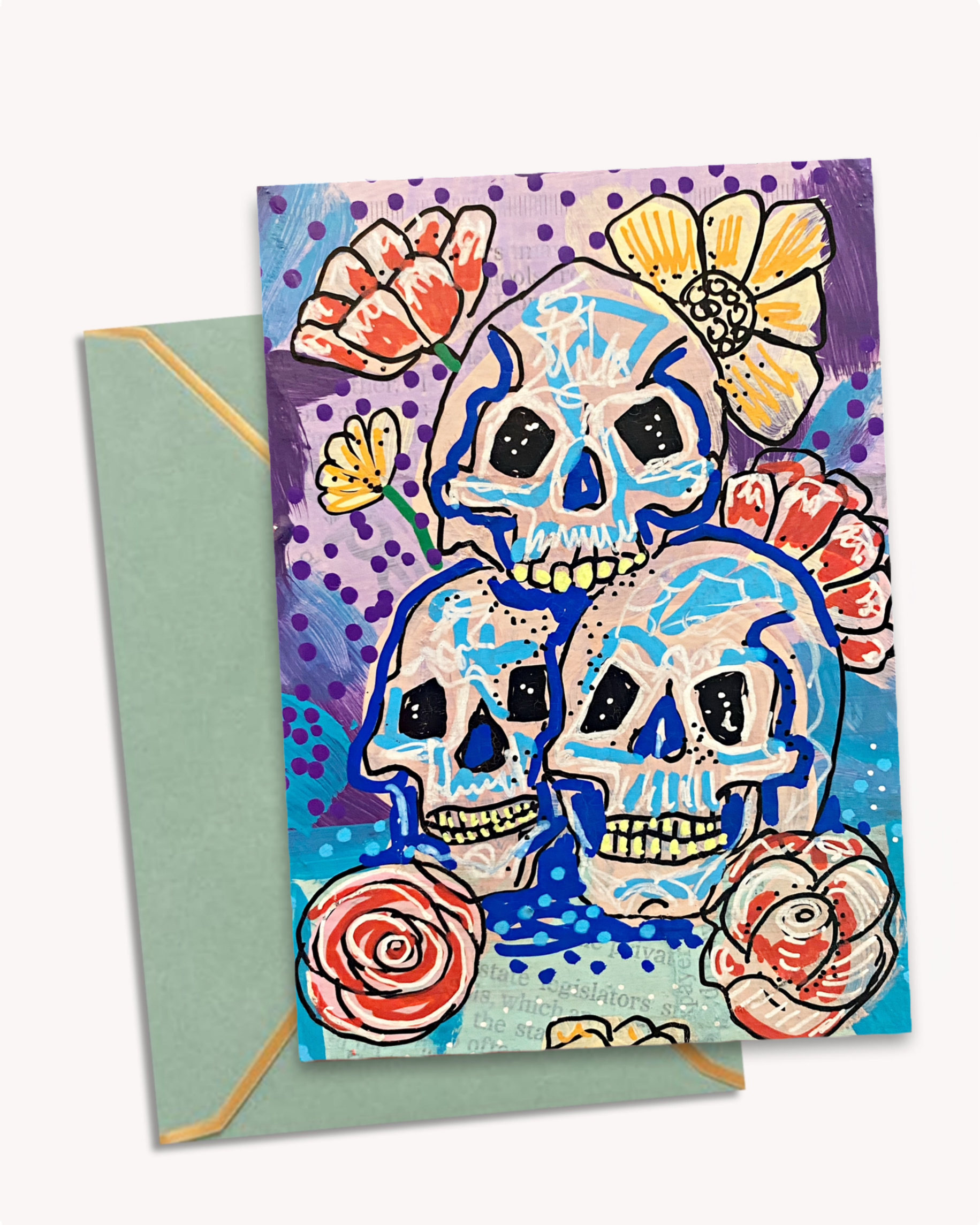 Three Skulls - Greeting Card / Fine Art Print