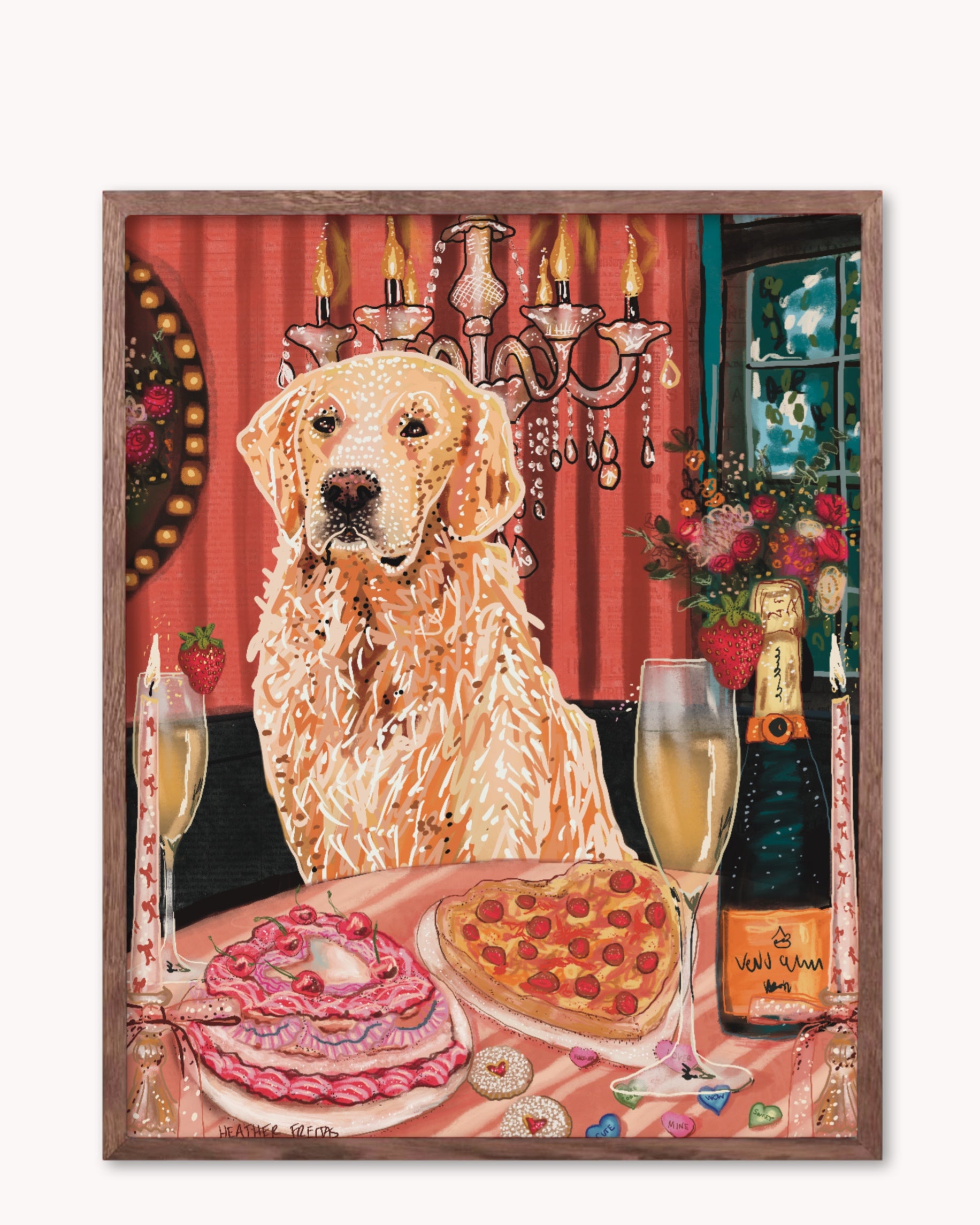 Golden Retriever- Build Your Own Dining Dog Paper Print