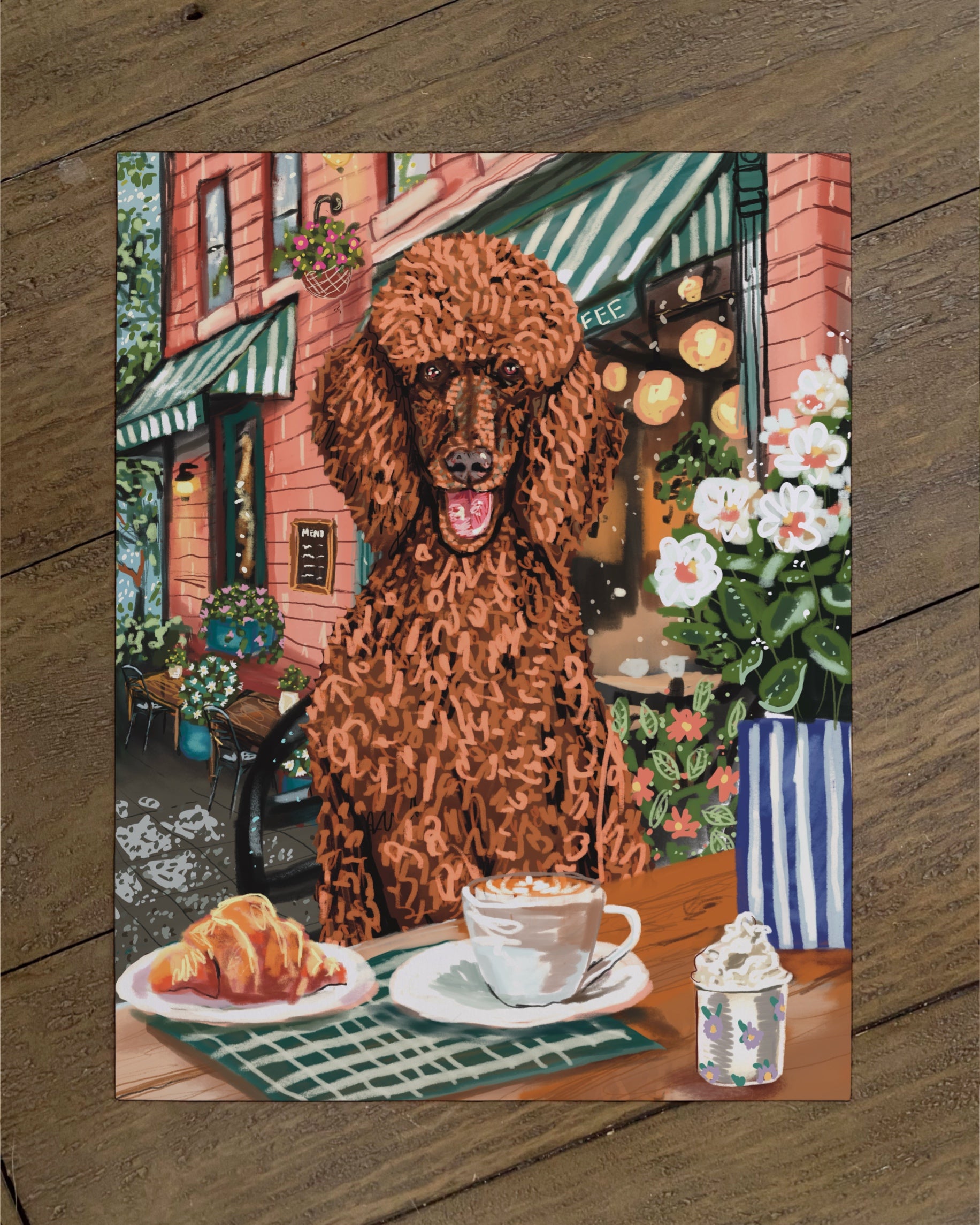 Standard Poodle - Build Your Own Dining Dog Paper Print