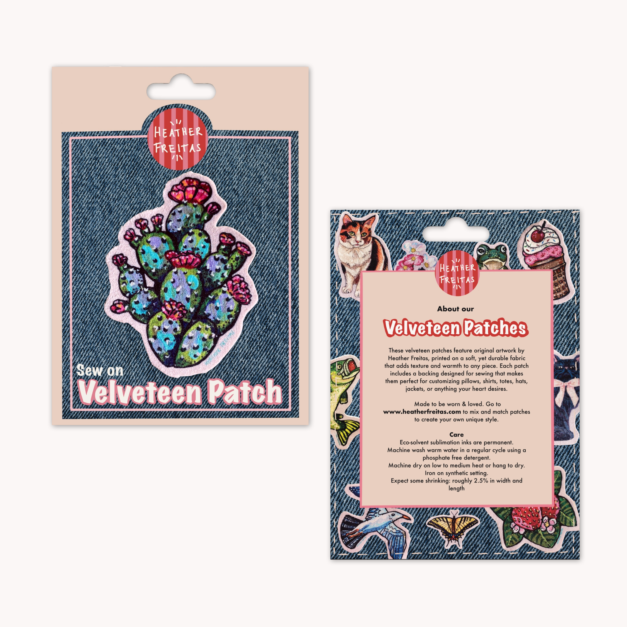 Prickly Pear Cactus - Sew On Velveteen Patch