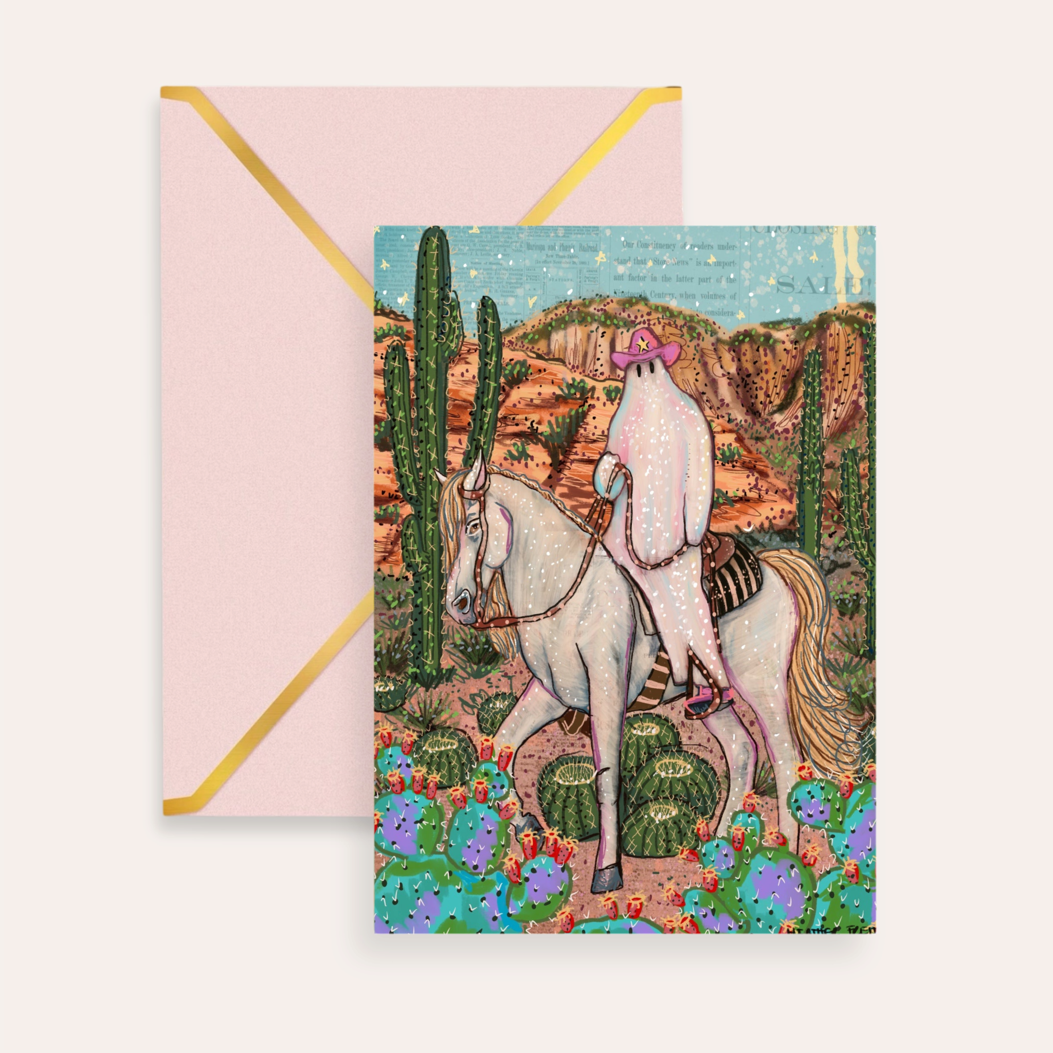 Cowgirl Ghost Fine Art Greeting Card