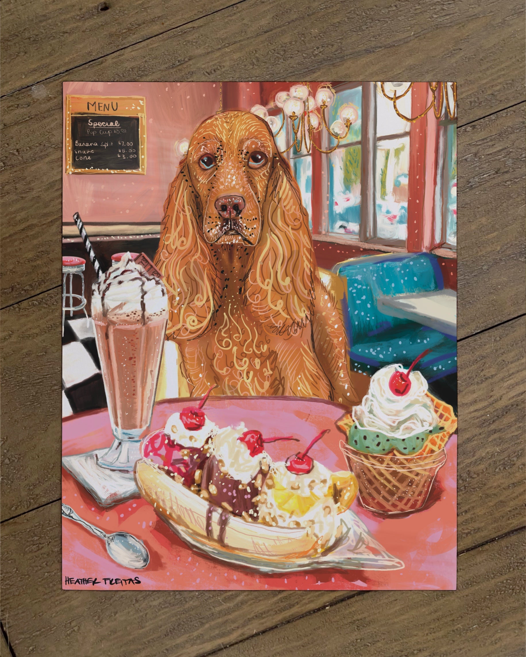 Cocker Spaniel - Build Your Own Dining Dog Paper Print