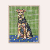 Airedale Terrier Framed Fine Art Canvas Print