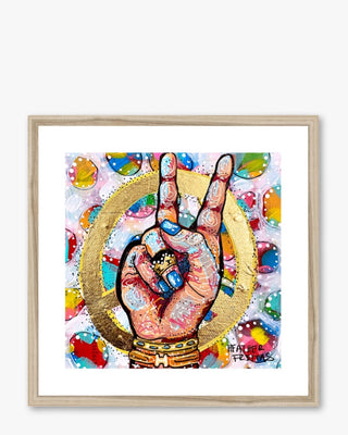 Peace, Love, Fashion & Gold Framed & Mounted Print