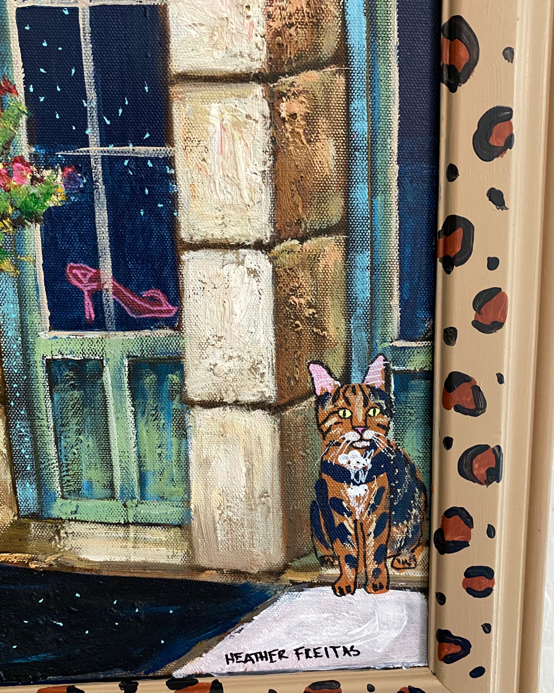 Crazy Cat Lady Club ( Original Painting - Painted Thrifted Painting )