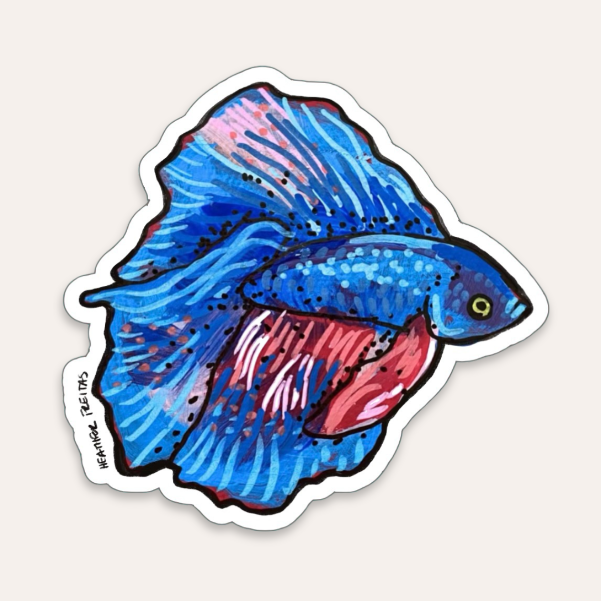 Blue Betta Betta Sticker