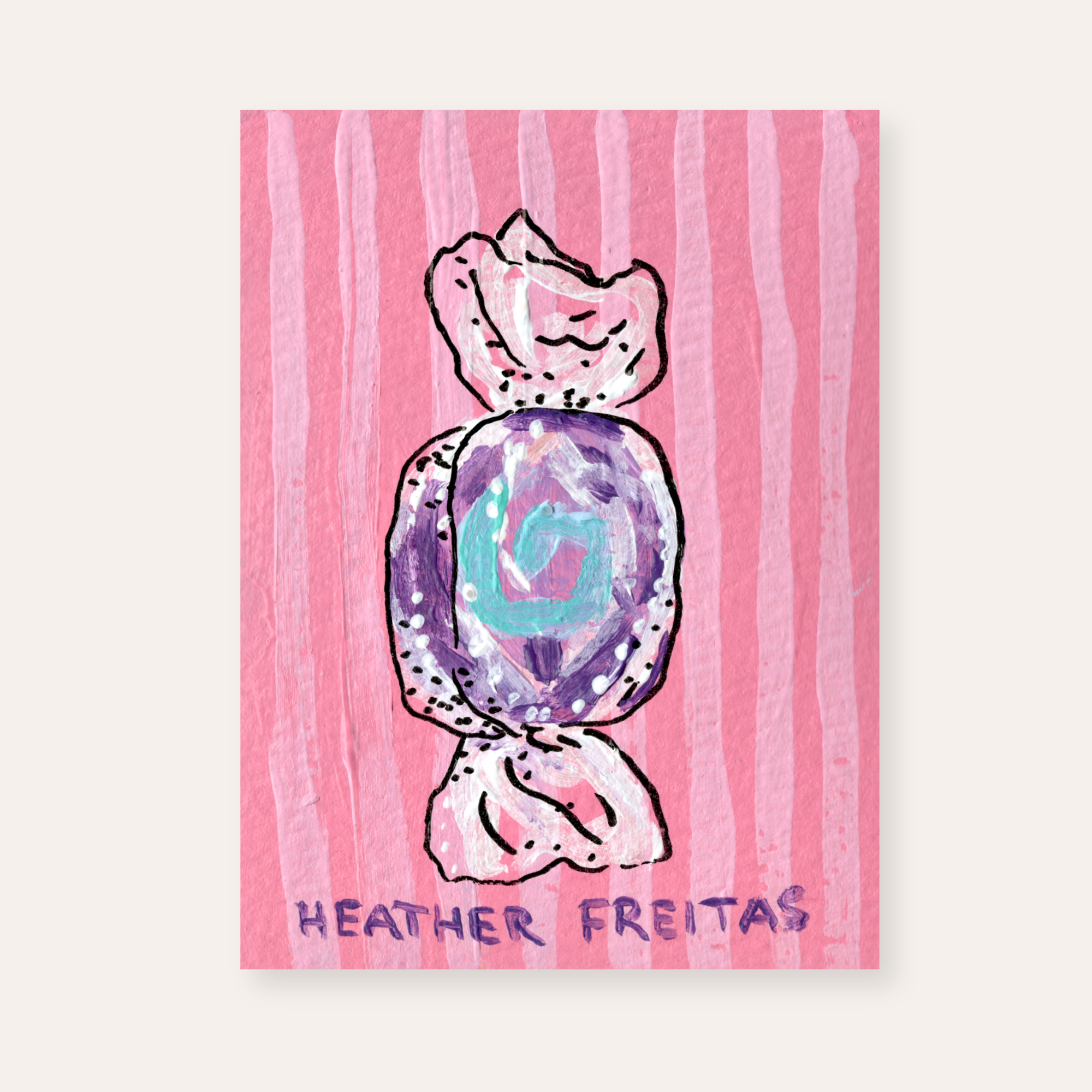 Purple Saltwater Taffy Candy ACEO