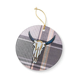 Cow Skull Ceramic Ornament