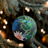 Dragonfly Lily Ceramic Ornament