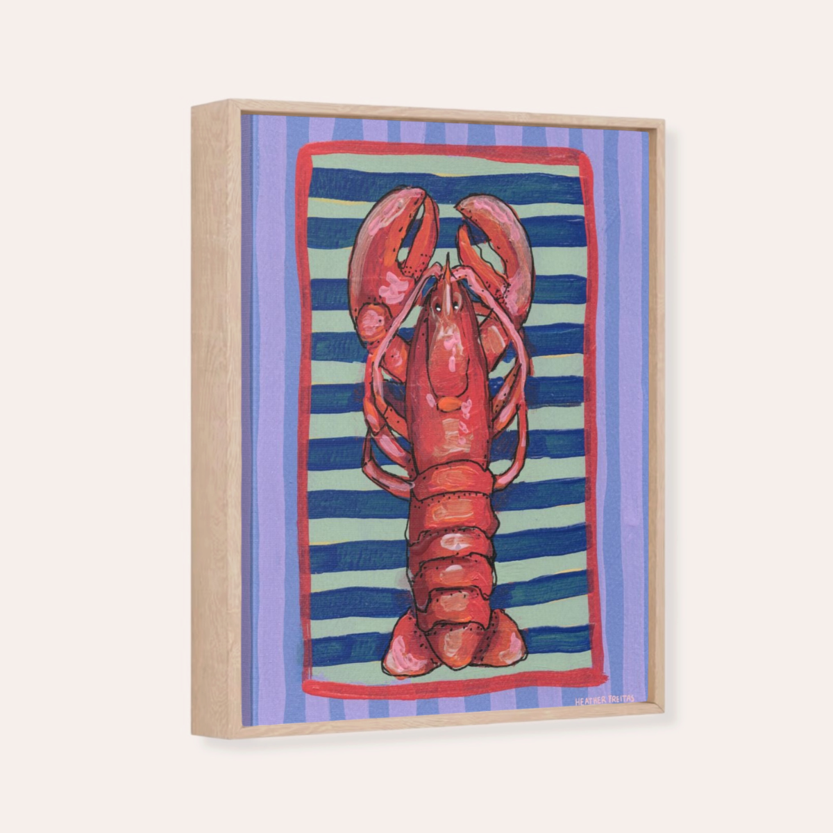 Red Lobster Framed Fine Art Canvas Print