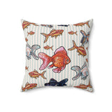 Goldfish Velveteen Throw Pillow