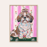 Shih Tzu Dog Framed Fine Art Canvas Print