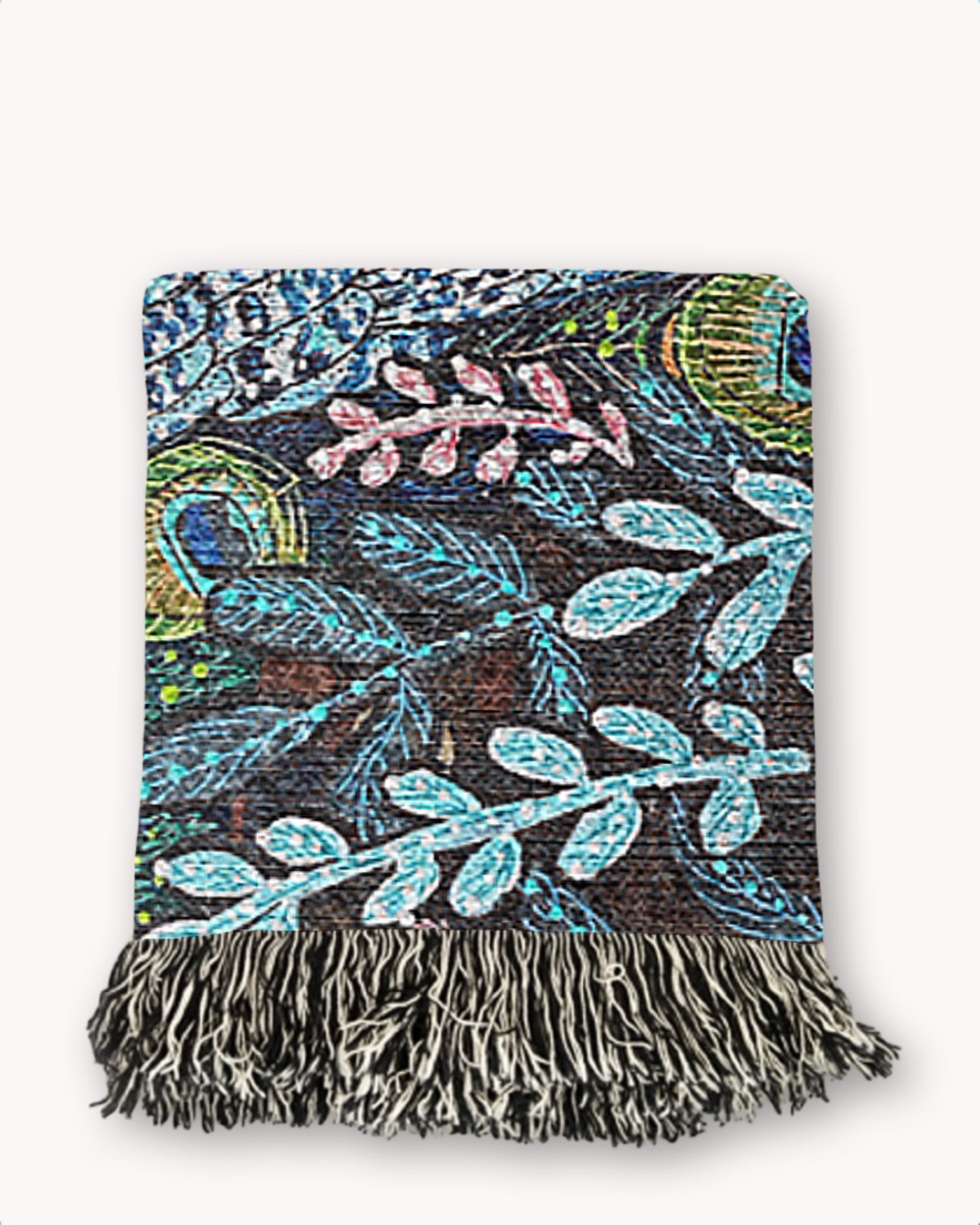 Blue boy Peacock Woven Blanket
