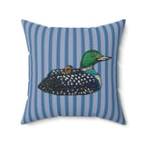Loon Velveteen Throw Pillow