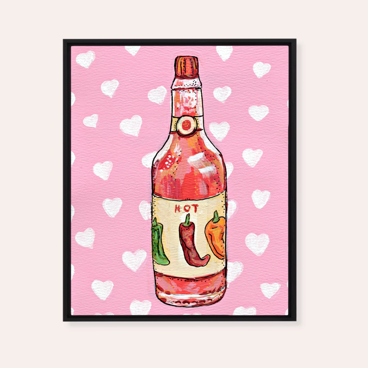 Hot Sauce Framed Fine Art Canvas Print
