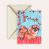 Pekingese Dog Fine Art Greeting Card