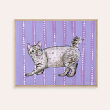 American Bobtail Cat Framed Fine Art Canvas Print