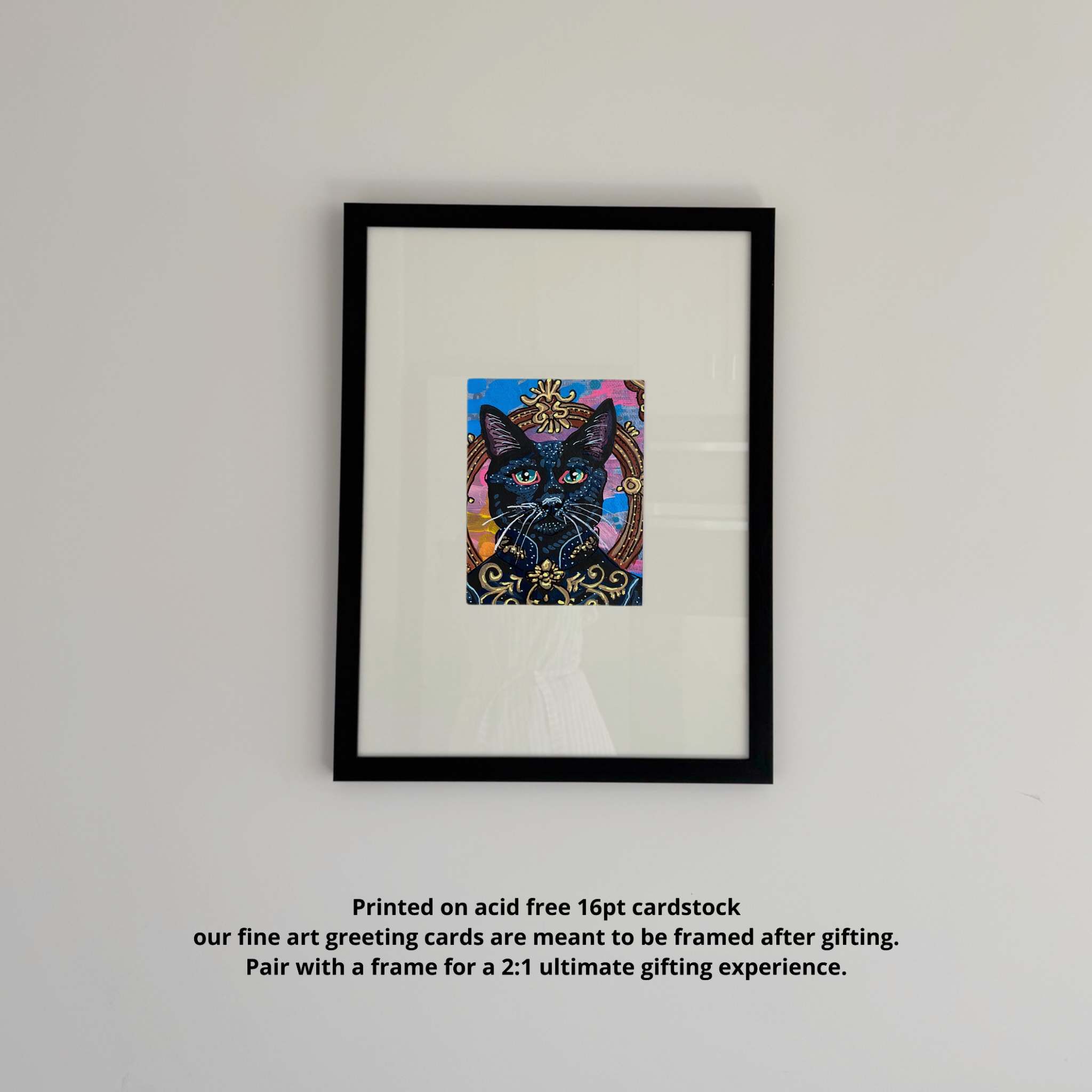 Royal Black Cat - Greeting Card / Fine Art Print