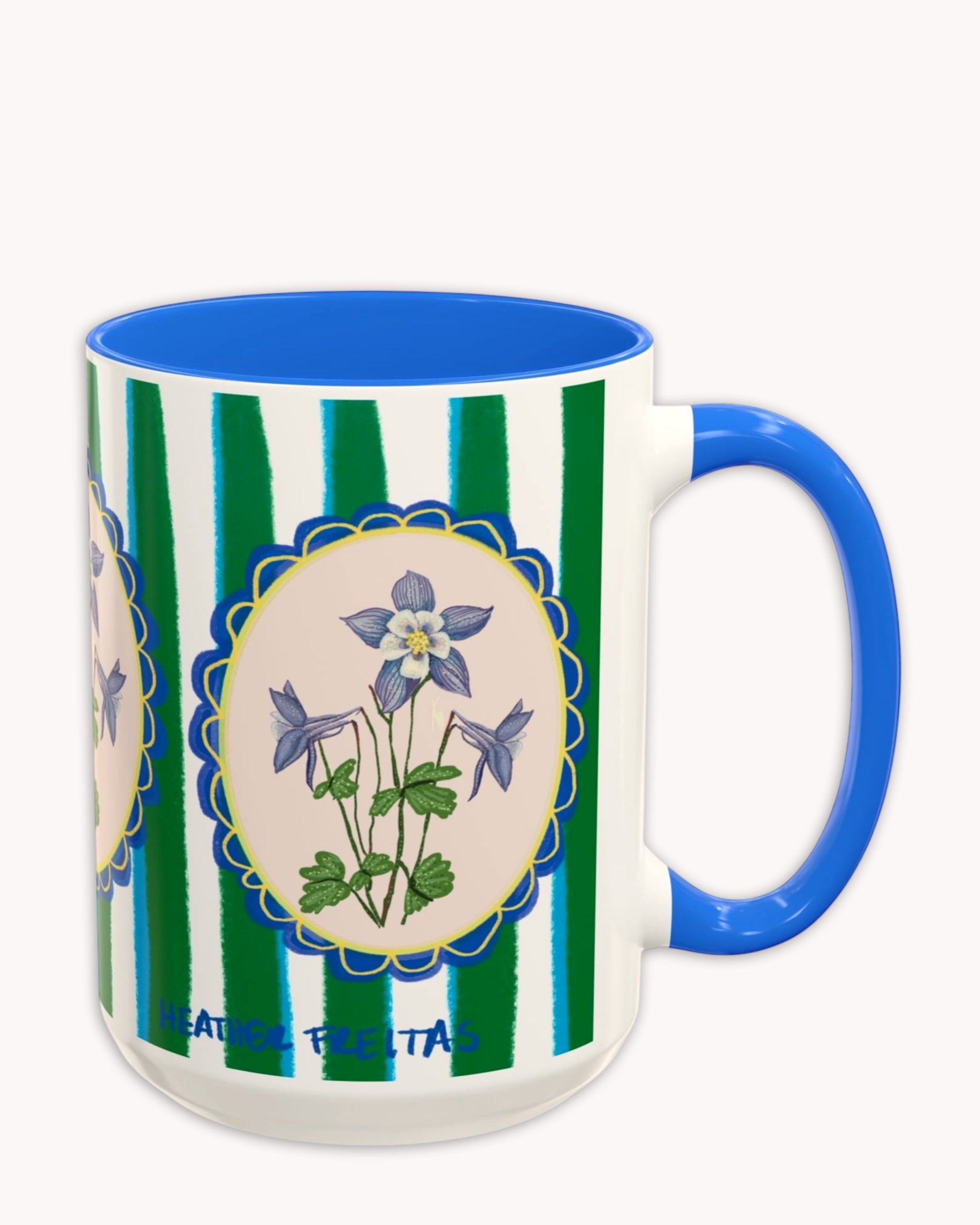 Blue Columbine Coffee Mug 15oz