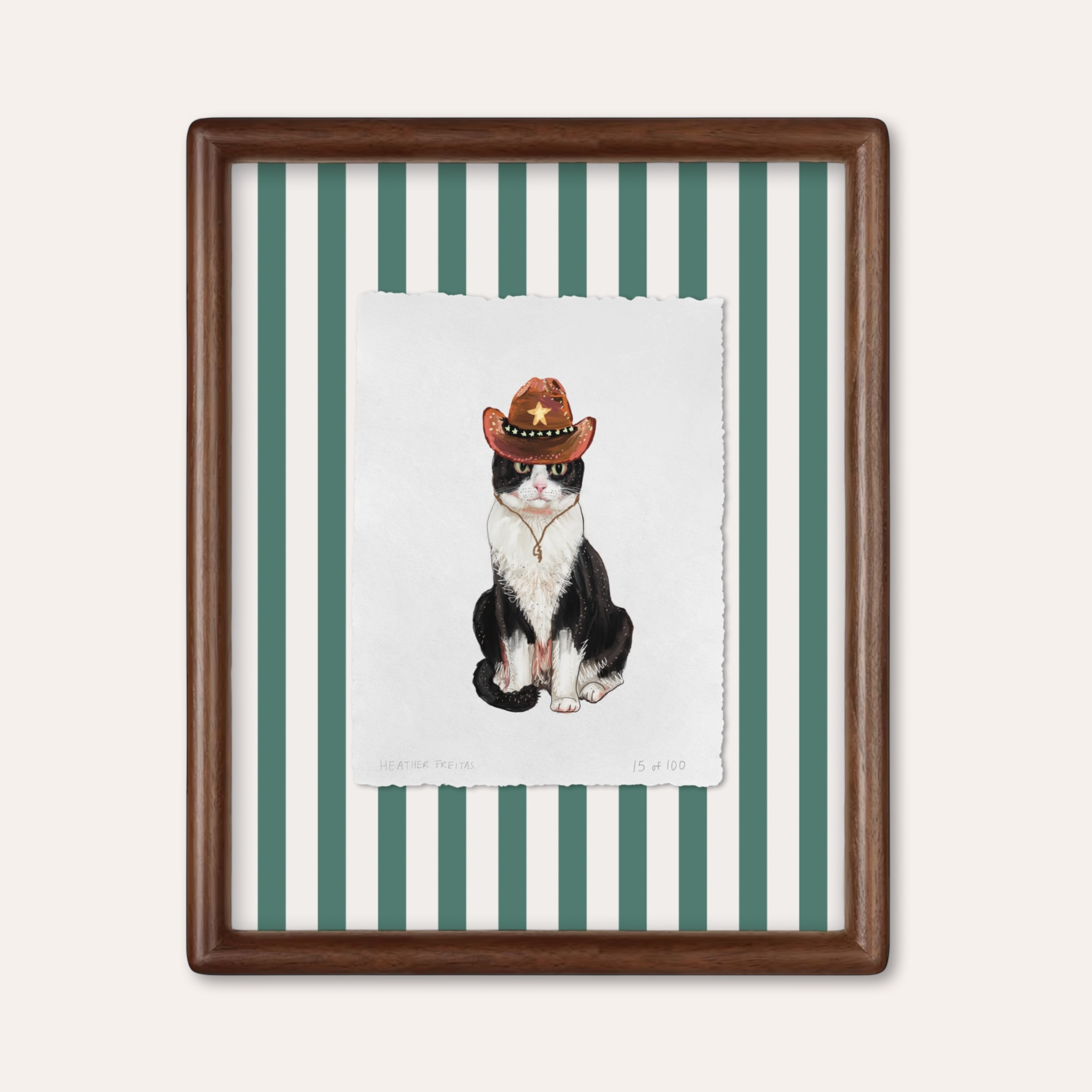 Cowboy Cat Limited Edition Framed Print