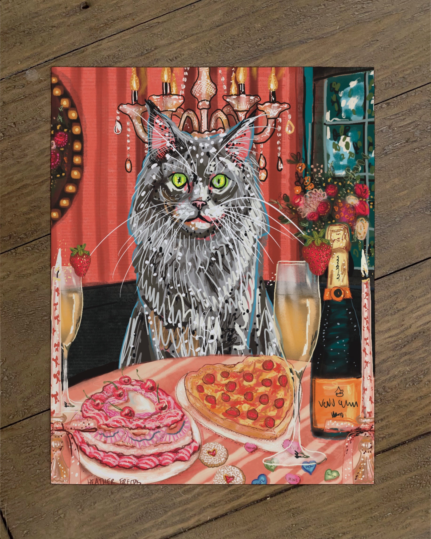 Long Hair Gre Cat - Build Your Own Fancy Feast Cat Paper Print