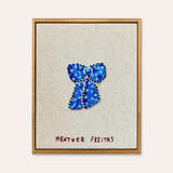 Blue Ribbon Beaded Wall Art