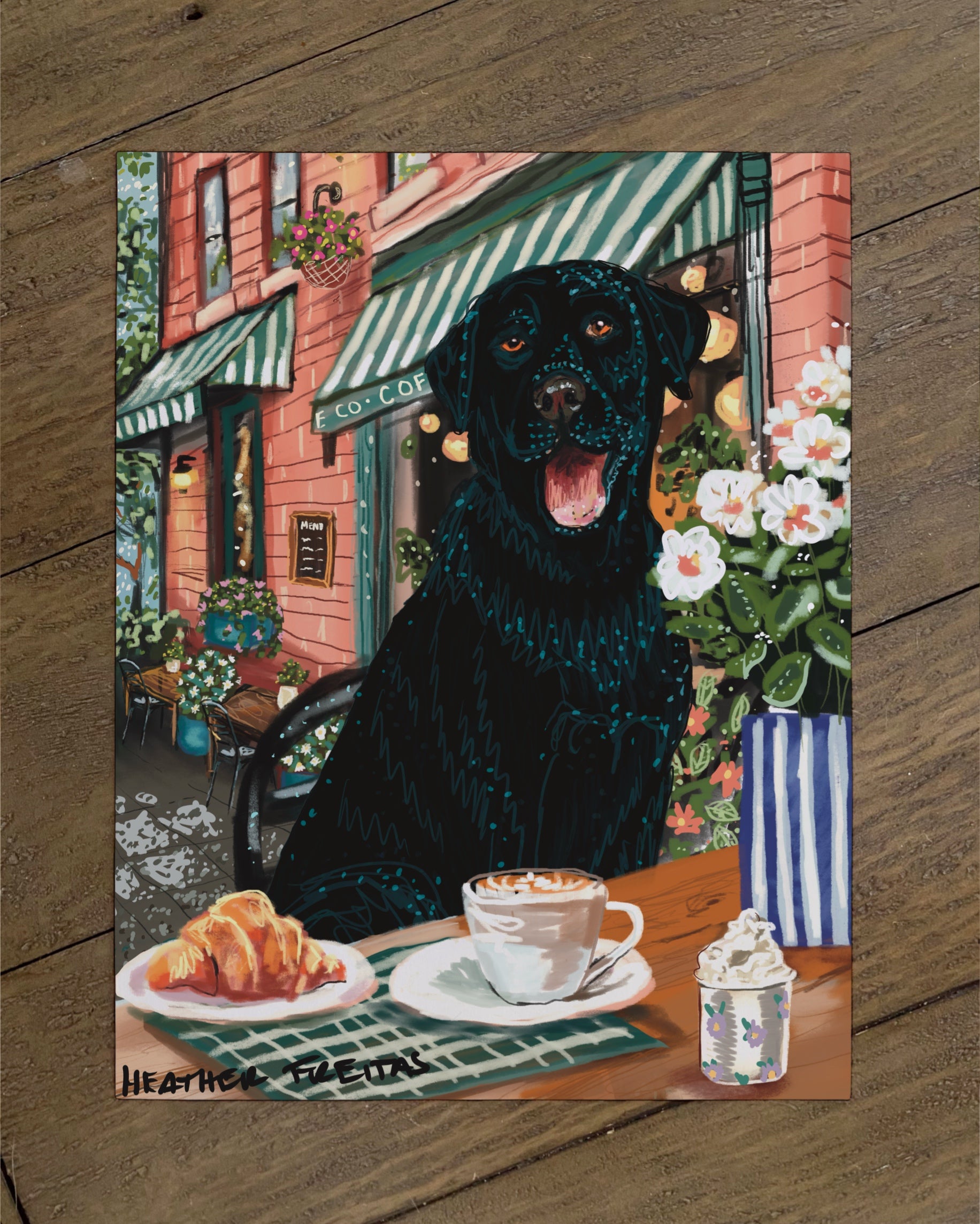 Labrador - Build Your Own Dining Dog Paper Print