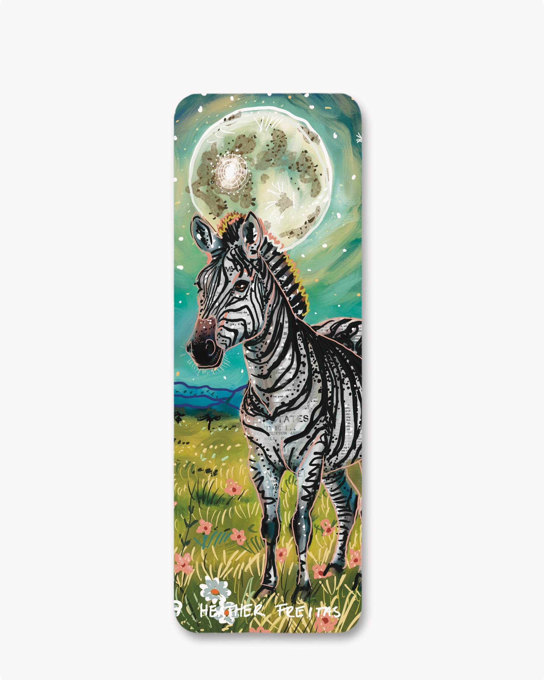 Floral Zebra Bookmark