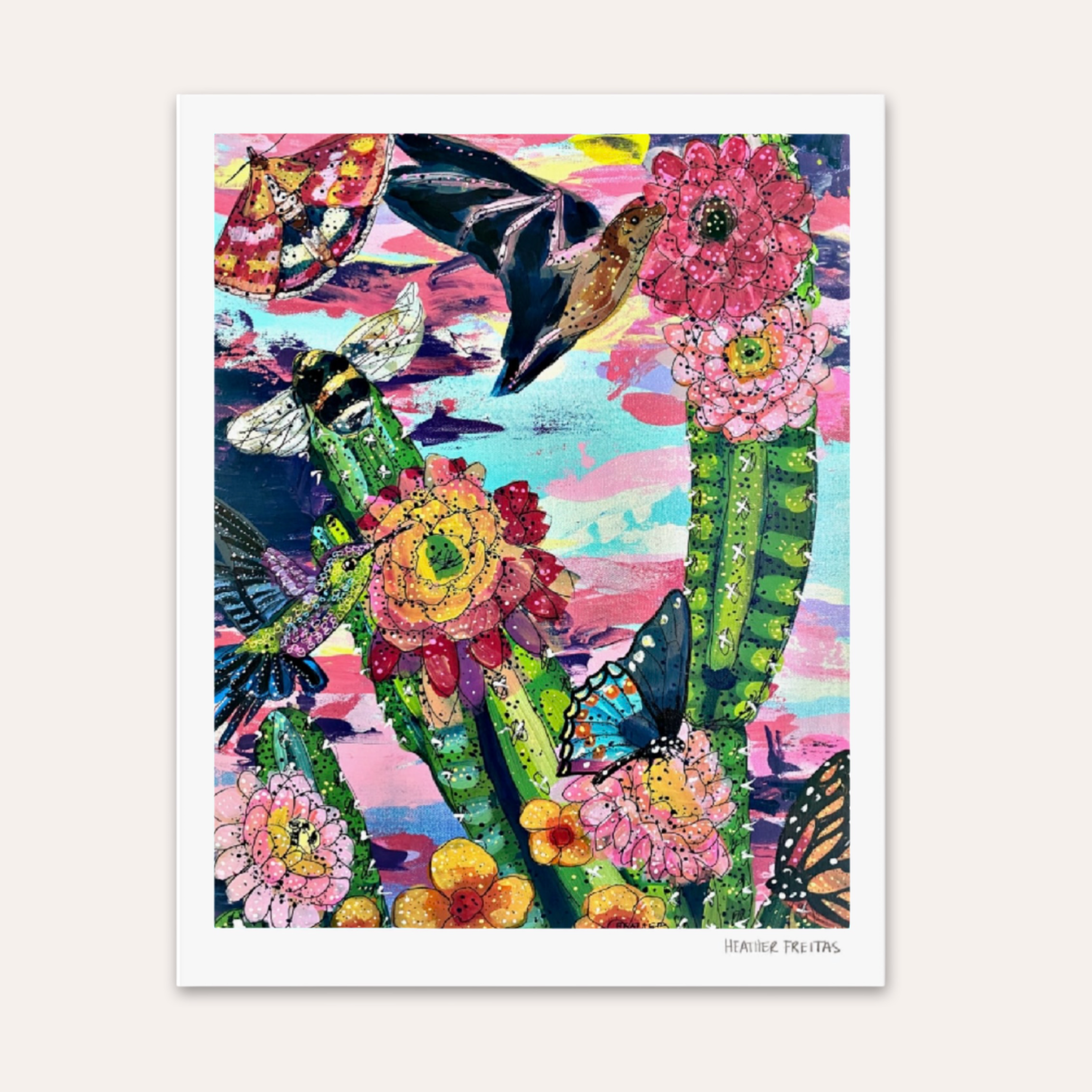 Dawn Desert Pollinators Fine Art Print