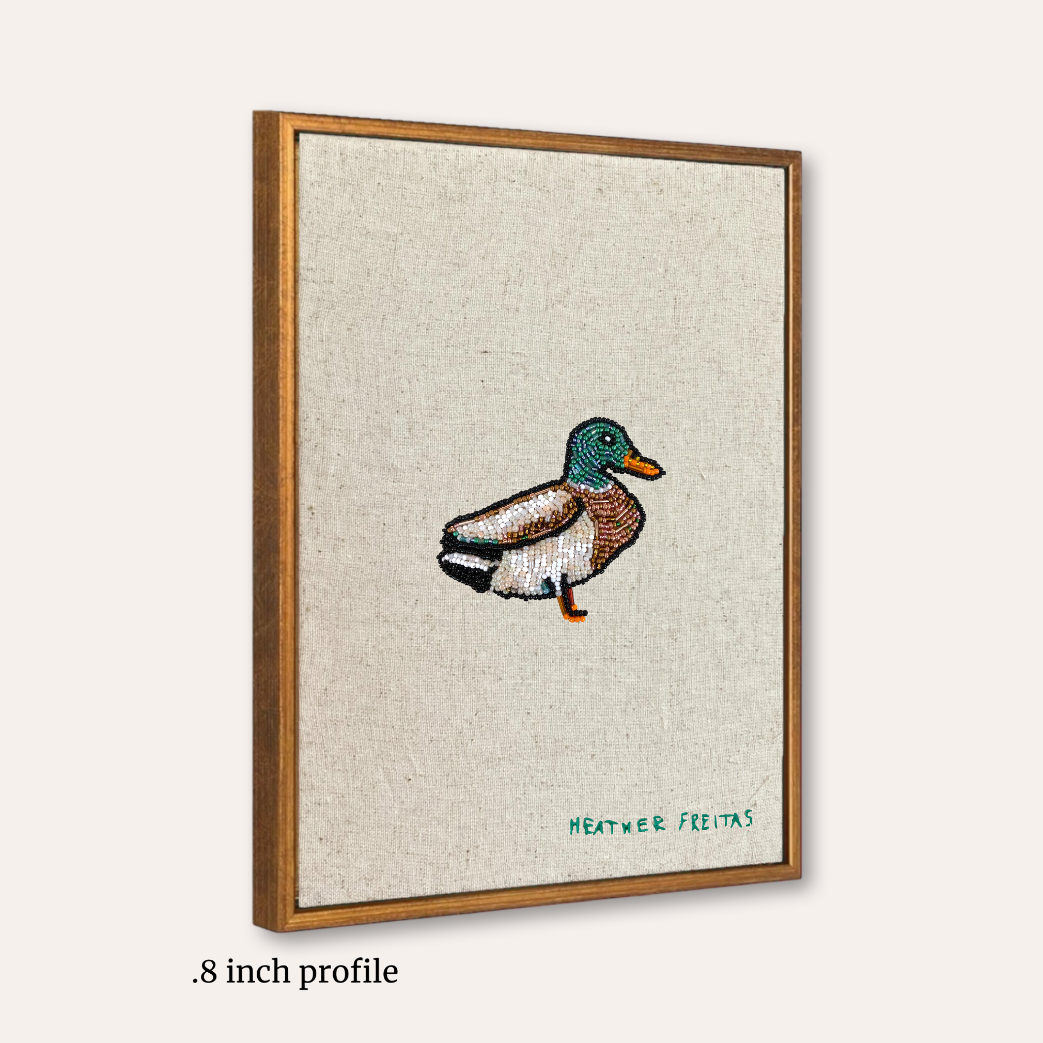 Mallard Beaded Embroidery Wall Art