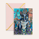 Sky Castle Cat Fine Art Greeting Card
