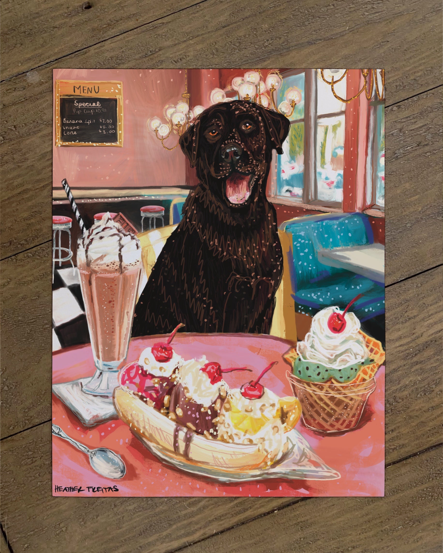 Labrador - Build Your Own Dining Dog Paper Print