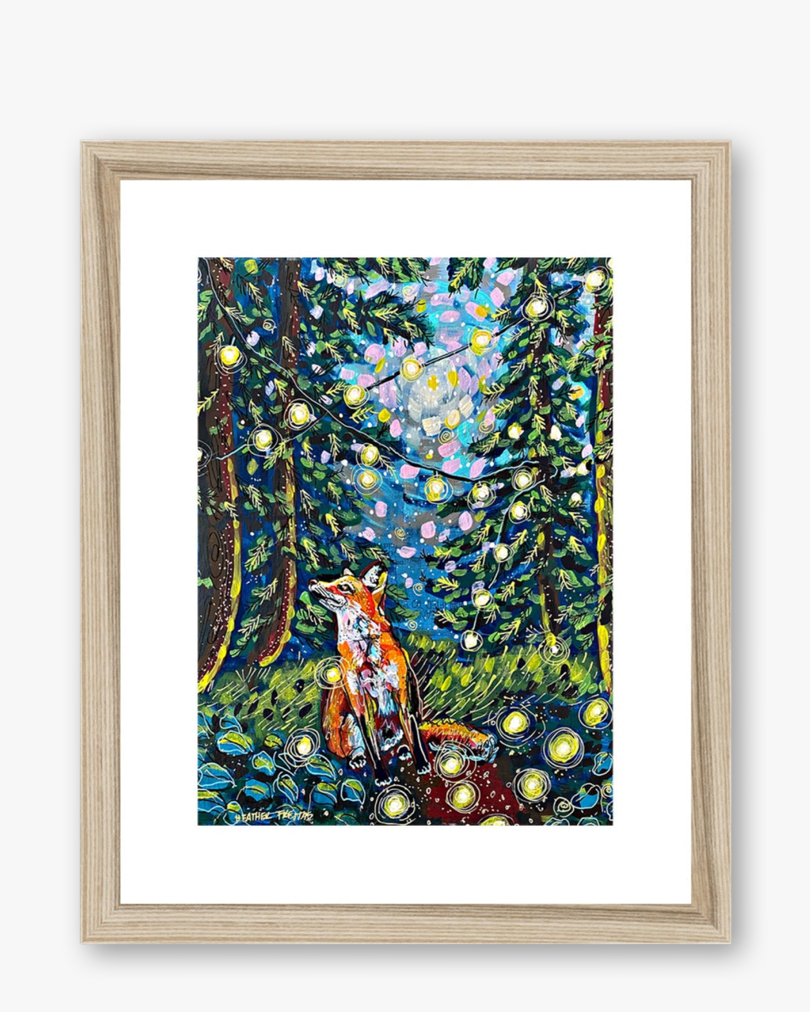Moody Forest Fox Framed & Mounted Print