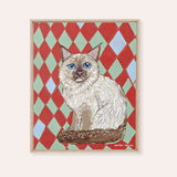 Birman Cat Framed Fine Art Canvas Print