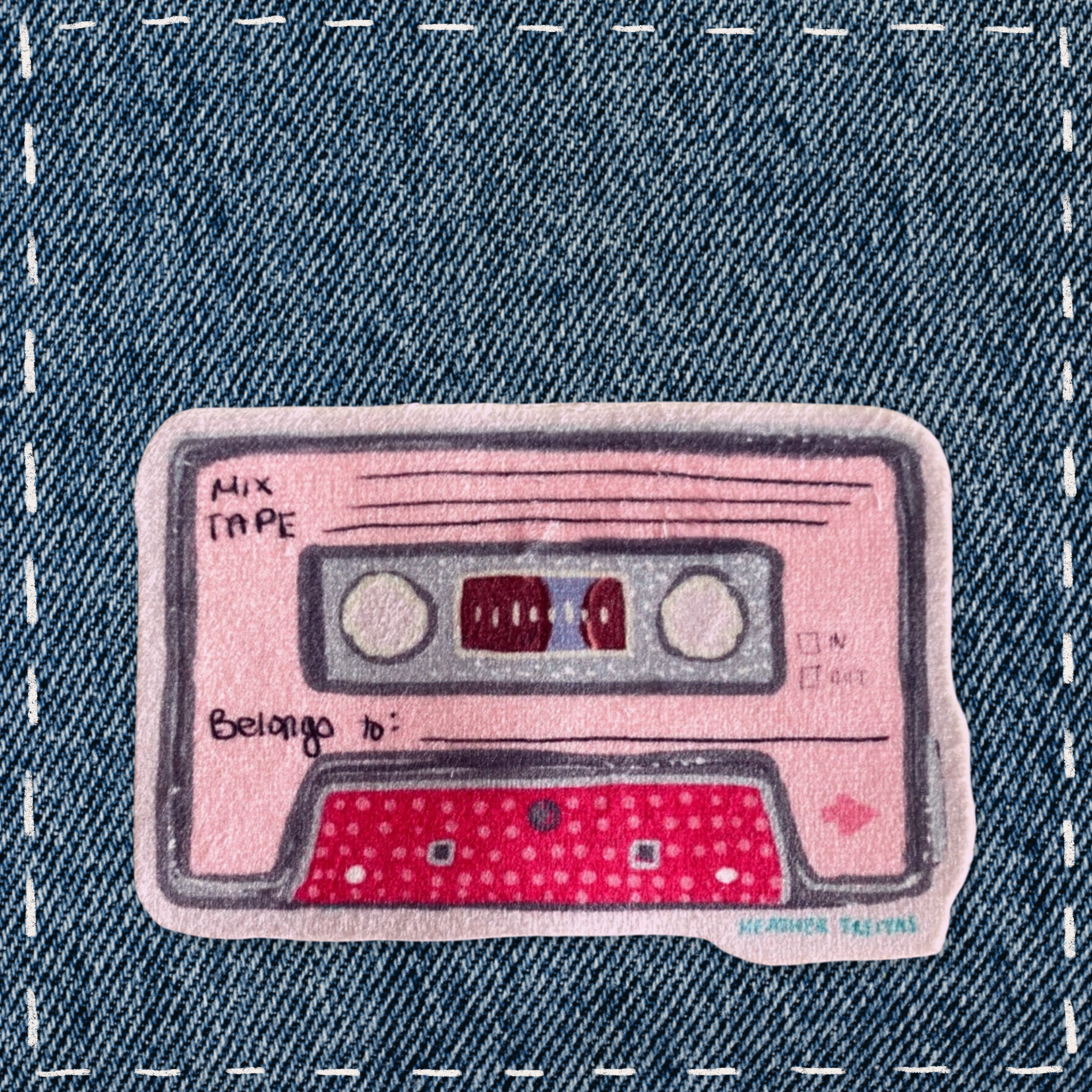 Pink Mixtape - Sew On Velveteen Patch