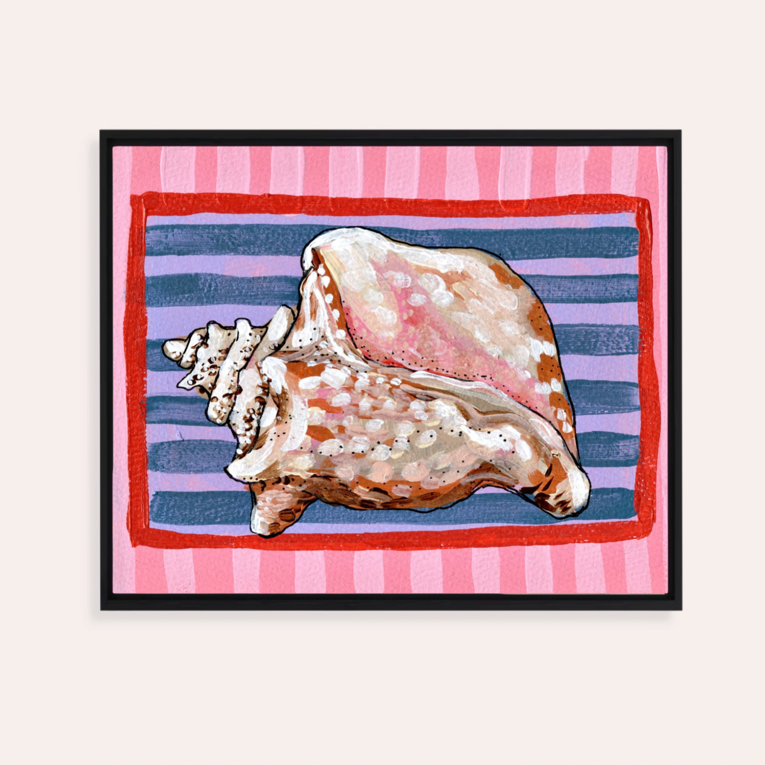 Conch Framed Fine Art Canvas Print