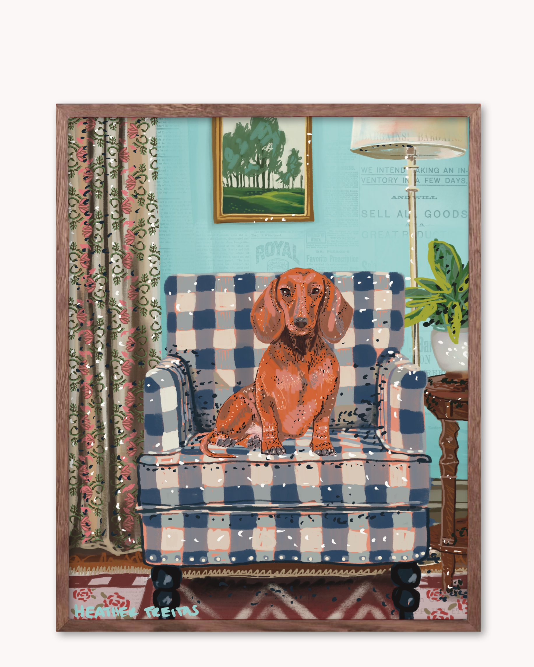 Dachshund - Build Your Own Pet Portrait Print